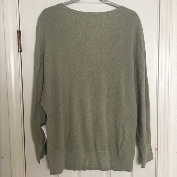 NWT CHICO’S SPARKLE Pull Over Round Neckline Long Sleeve SWEATER Cool Sage-XL-3 - Picture 7 of 16